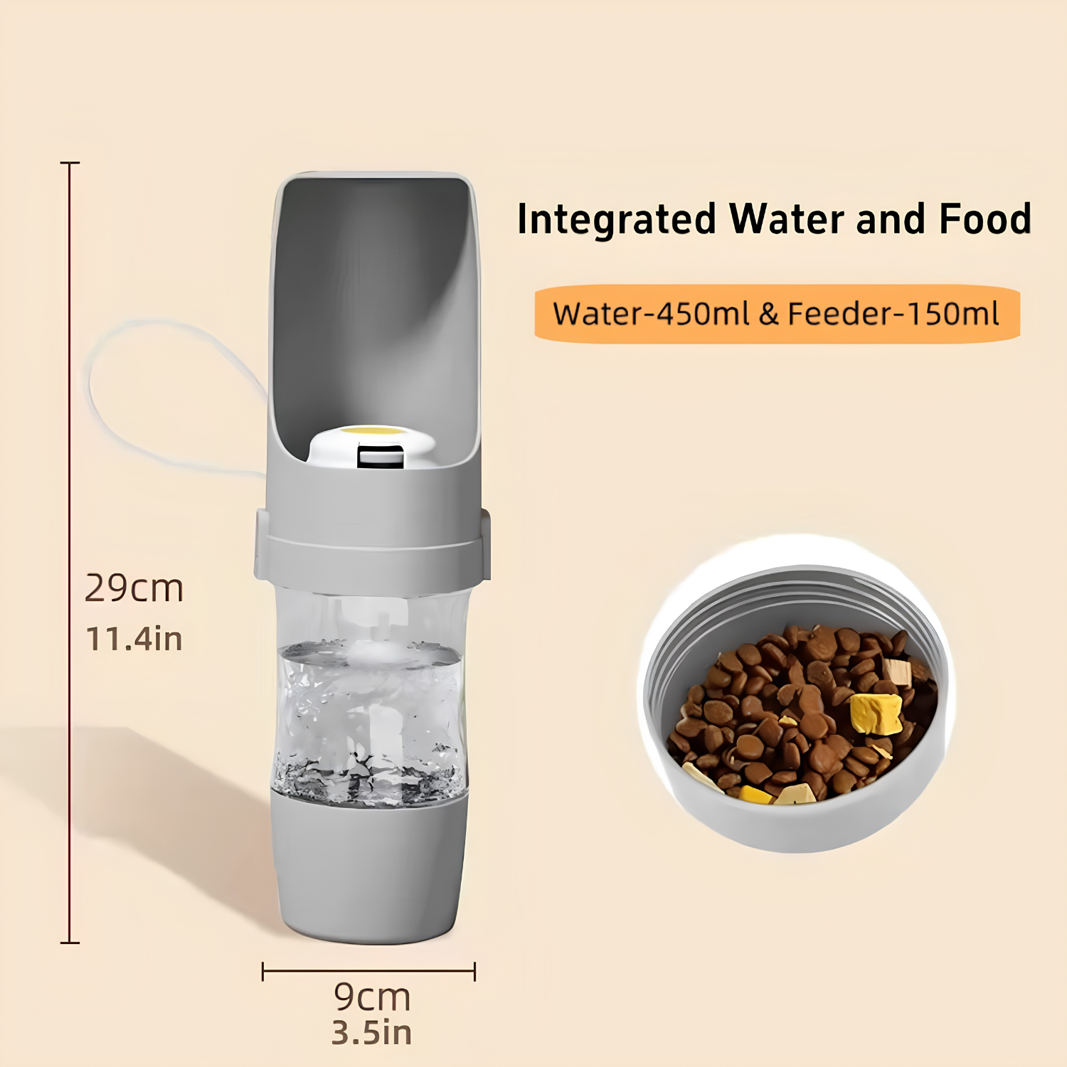 Portable Dog Water Bottle with Food Storage – PetWag