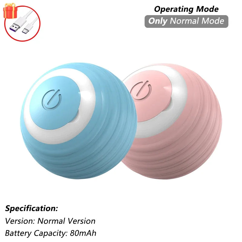 Automatic Rolling Cat Ball (2-Pack), Motion Activated Toy with Tail