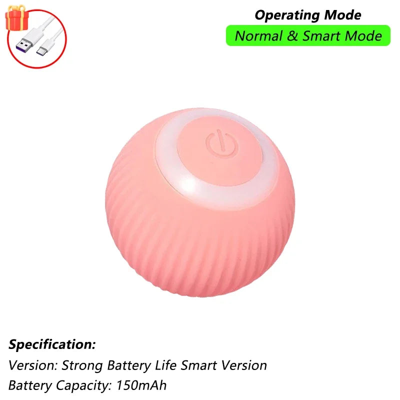 Automatic Rolling Cat Ball (2-Pack), Motion Activated Toy with Tail
